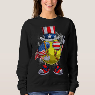 Sudadera Bola De Softbol Tío Sam Gorra Bandera Americana 4