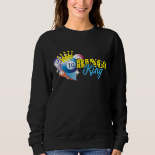 Sudadera Bolas de Bingo Rey del Bingo Corona Jugador Afortu