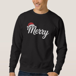 Sudadera Bold Black Merry Christmas Santa Hat