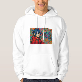 Sudadera Bold Red Anime USA Graphic T-Shirt