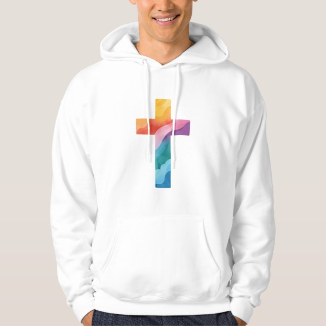 Sudadera Bold Watercolor Cross (Anverso)