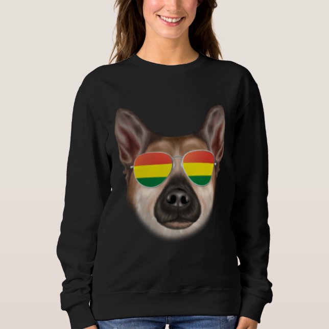 Sudadera Bolivian Flag Norwegian Buhund Dog Bolivia Pocket (Anverso)