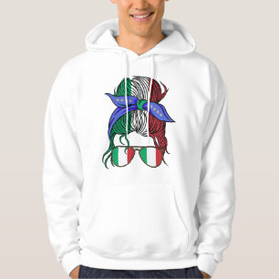 Sudadera Bollo desordenado de Italia con bandera italiana