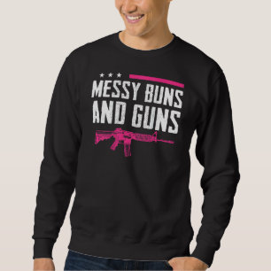 Sudadera Bollos Y Pistolas Rosadas Ar15 Mujeres Se Reparten