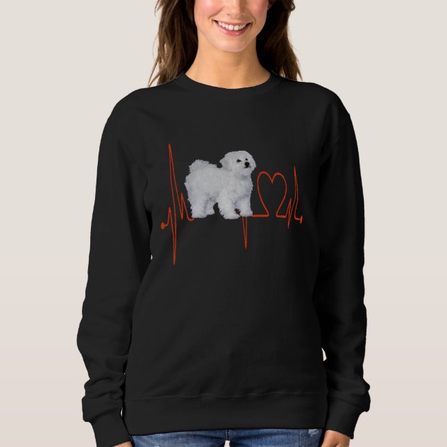 Sudadera Bolognese Dog Heartbeat EKG My Dogs Are My Cardio (Anverso)