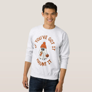 Sudadera Bolsa de Halloween de fantasma lindo con vibracion