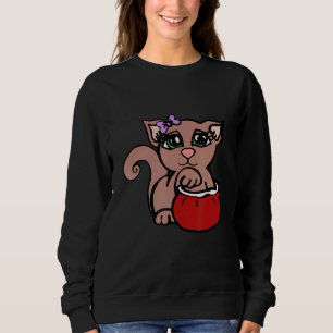 Sudadera Bolsa de lazo de gatito de gato lindo