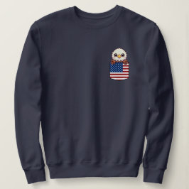 Sudadera Bolsillo de la bandera estadounidense del águila d