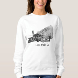 Sudadera bolso de maquillaje retro con lema divertido blanc