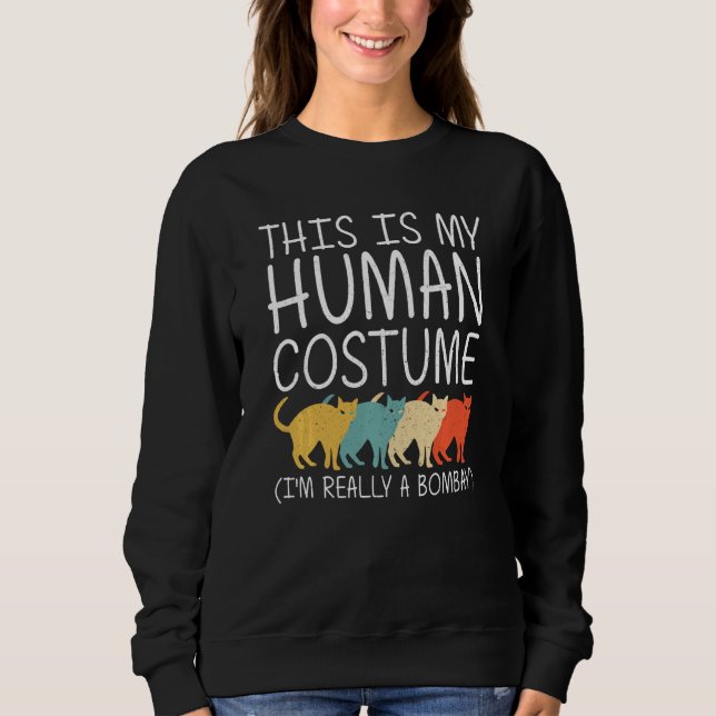 Sudadera Bombay Halloween Disfraces Humanos Feline Cat Easy (Anverso)