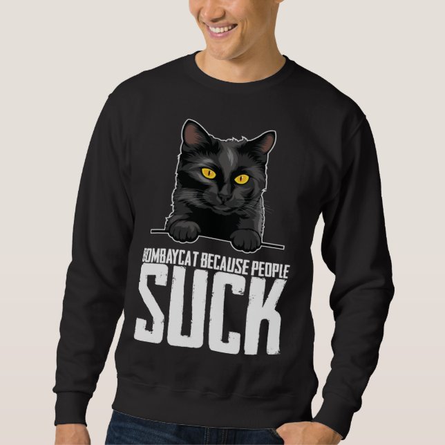Sudadera Bombaycat because people suck (Anverso)