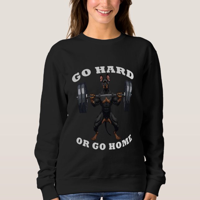 Sudadera Bombeo Levantamiento de peso Funny Doberman Pinsch (Anverso)