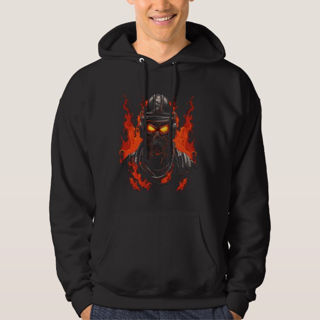 Sudadera Bombero bombero bombero sala de cráneo del casco d (Anverso)