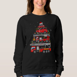 Sudadera Bombero Camión de Bomberos Luces de árbol de Navid