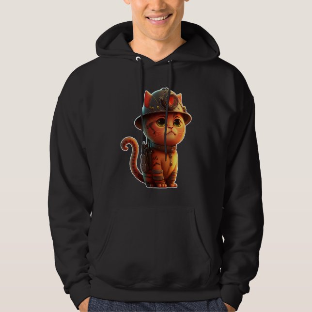 Sudadera Bomberos de la brigada de bomberos de gatos contra (Anverso)