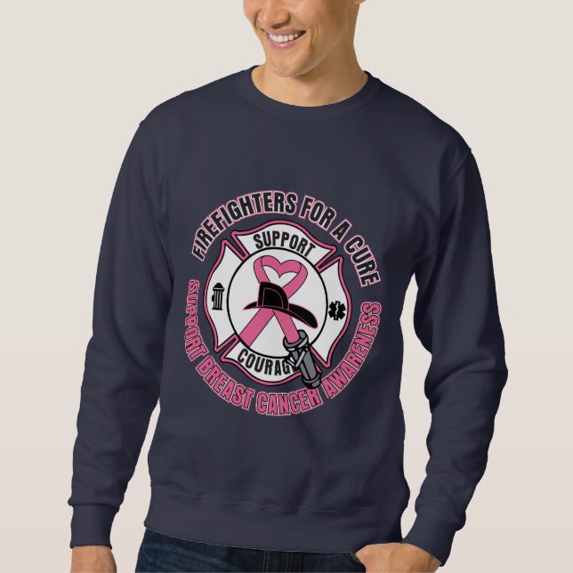 Sudadera Bomberos para un cáncer de pecho de la curación (Anverso)