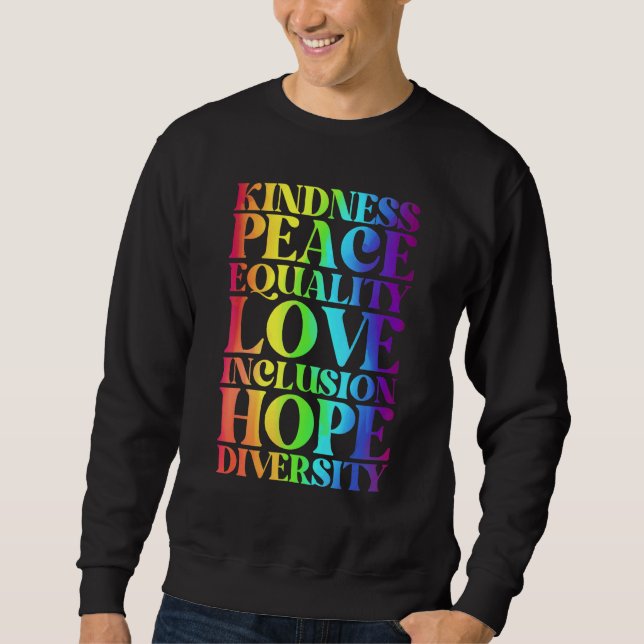 Sudadera Bondad Paz Igualdad Inclusión Diversidad Humano  (Anverso)