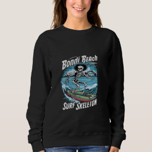 Sudadera Bondi Beach Surf Skeleton Retro Surfing Skeleton w