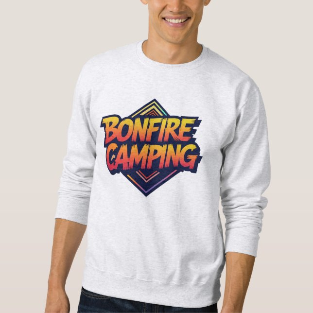 Sudadera 🔥 Bonfire Camping Adventure - Retro 80 al aire li (Anverso)
