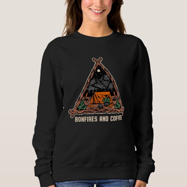 Sudadera Bonfires and Coffee Camping Coffee Camper Caffeine (Anverso)