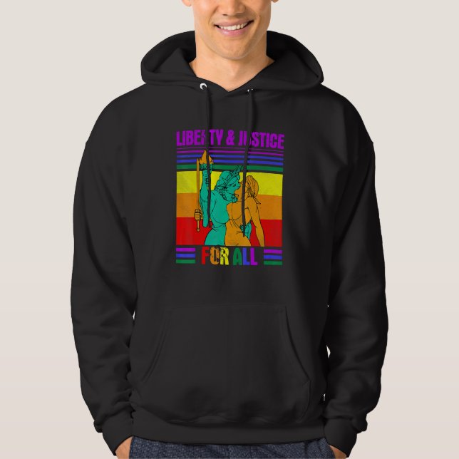 Sudadera Bonita estatua del Orgullo LGBT Libertad Justicia  (Anverso)
