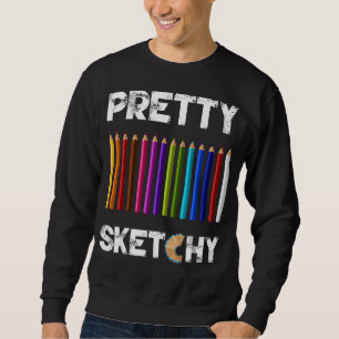 Sudadera Bonito Esbozo Arte Divertido Lover Colorido Pencil
