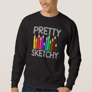 Sudadera Bonito Esbozo de artistas de la pintura divertida