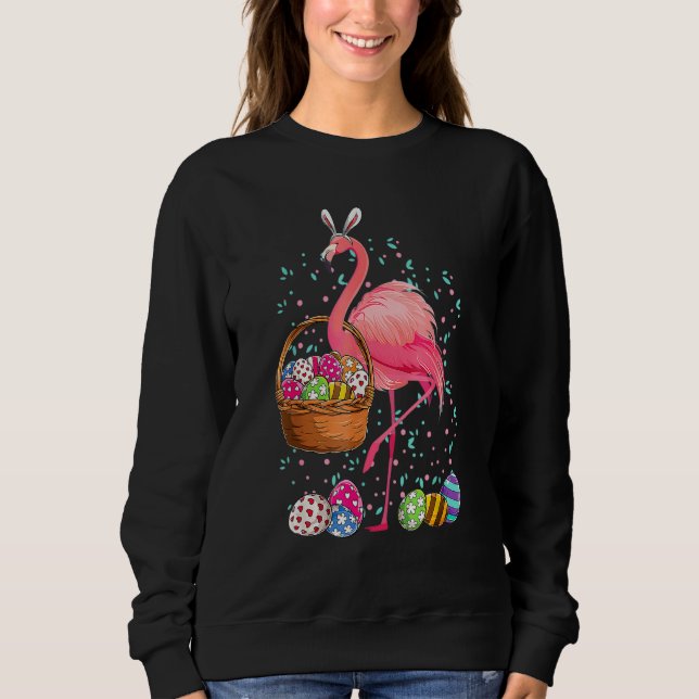 Sudadera Bonito Flamingo Bungalow Con Cesta De Pascua Gi (Anverso)
