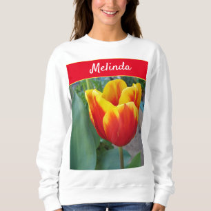 Sudadera Bonito Floral Pastel Tulip Red Womans