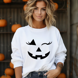 Sudadera Bonito Girly Jack O Lantern Pumpkin Face Halloween