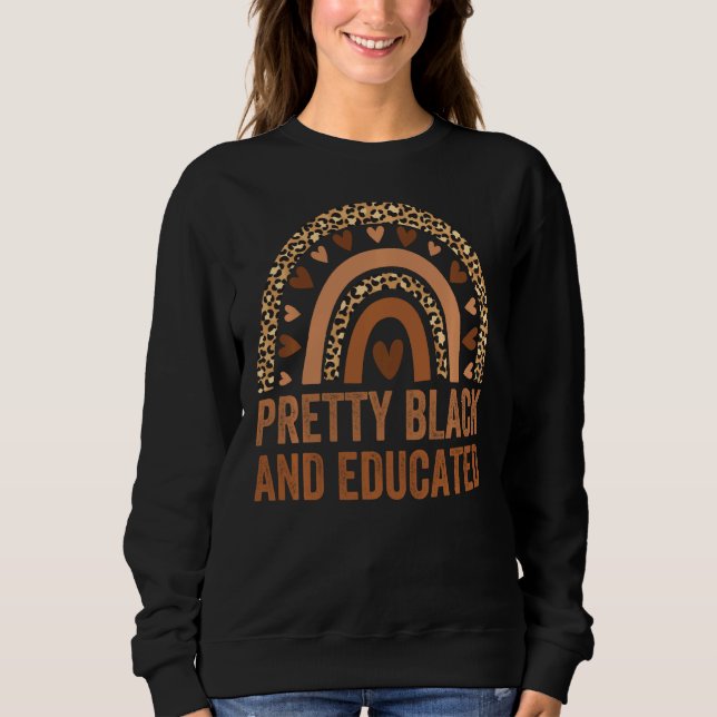 Sudadera Bonito Negro Y Educado Melanin Rainbow Leopard (Anverso)