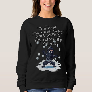 Sudadera Bonito Ninja Snowballer con desprevenidos amigos
