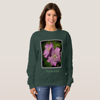 Sudadera Bonito Par de flores de geranio morado personaliza