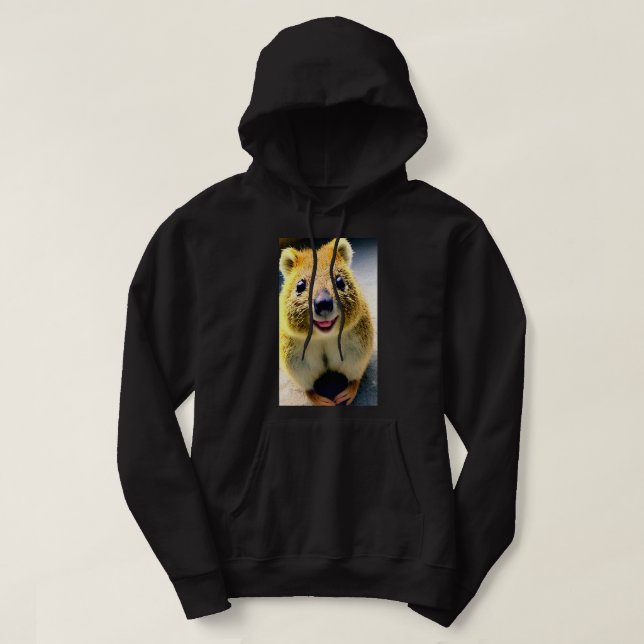 Sudadera bonitos animales dulces de quokka sonriendo cómic (Diseño del anverso)