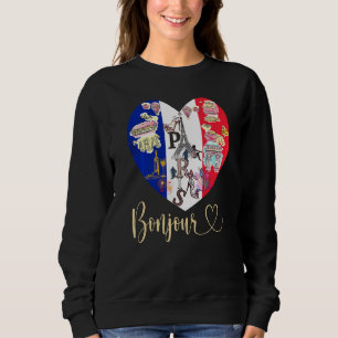 Sudadera Bonjour Francia I Love Paris Bandera Francesa Hear