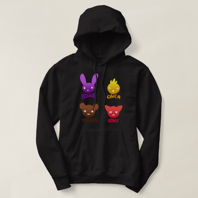 Sudadera Bonnie, Chica, Foxy y Freddy   (Diseño del anverso)