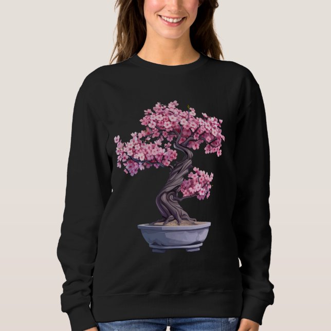 Sudadera Bonsai Tree Sakura Cherry Blossom Japonés Bonsai (Anverso)