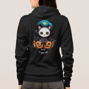 Sudadera Boo a ti también Alas y calabaza de gatos