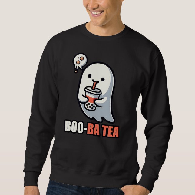 Sudadera Boo-Ba Tea Ghost – Amante juguetón de Boba en Hall (Anverso)