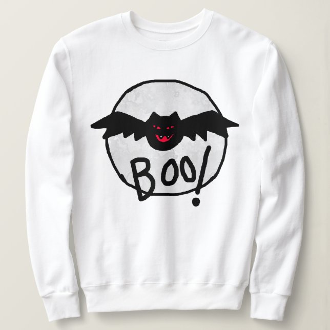 Sudadera Boo Bat Abstract Art Halloween Sweatshirt (Anverso del diseño)