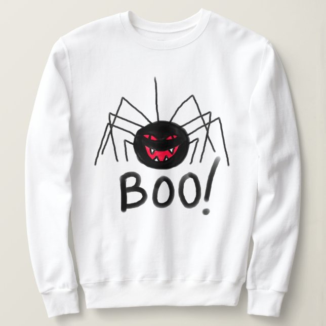 Sudadera ¡Boo! Big Black Spider Halloween Sweatshirt (Anverso del diseño)