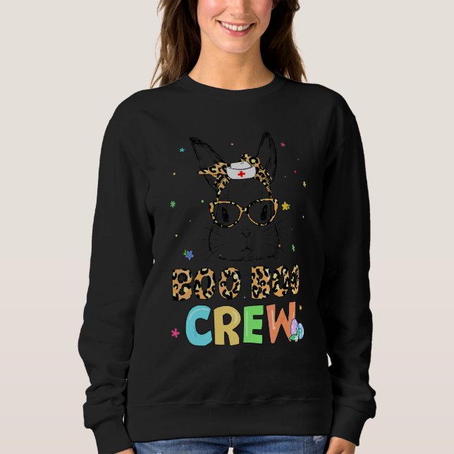 Sudadera Boo Boo Crew Bunny Nurse Life Easter Leopard Glass (Anverso)