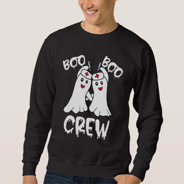 Sudadera Boo Boo Crew  Nurse Halloween Ghost Costume (Anverso)