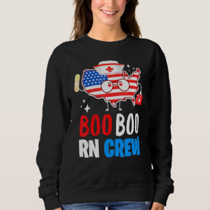 Sudadera Boo Boo Rn Crew Bandera Estadounidense 4 De Julio 