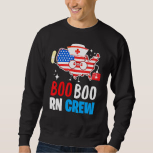 Sudadera Boo Boo Rn Crew Bandera Estadounidense 4 De Julio 