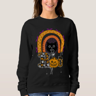 Sudadera Boo Con Arañas Y Sombrero De Bruja Halloween Arcoí