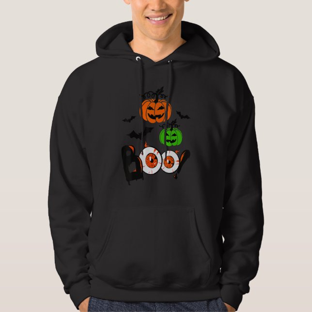Sudadera Boo Couples Halloween Scary Pumpkin Face Boys Girl (Anverso)