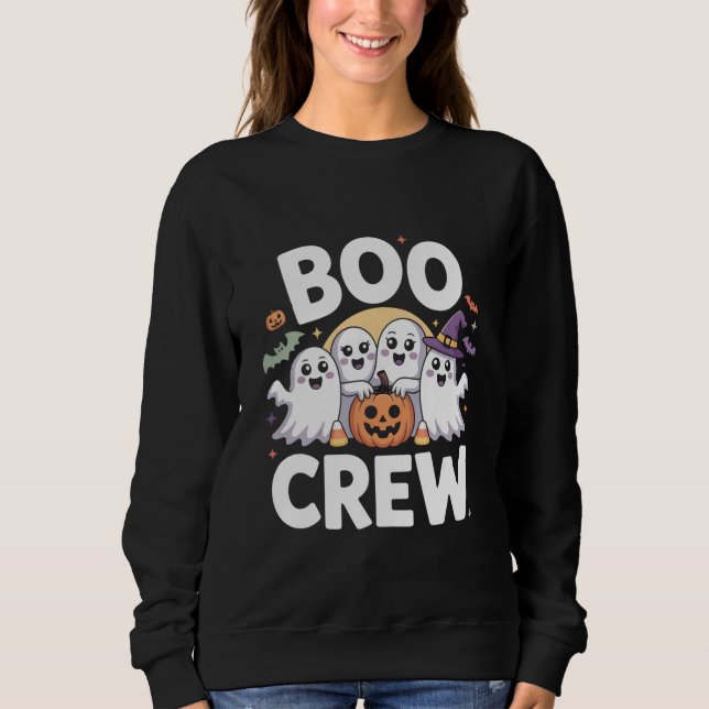 Sudadera Boo Crew Cute Spooky Halloween (Anverso)
