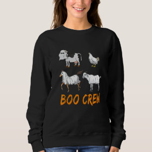 Sudadera Boo Crew Farm Animals Halloween Cow Chicken Horse