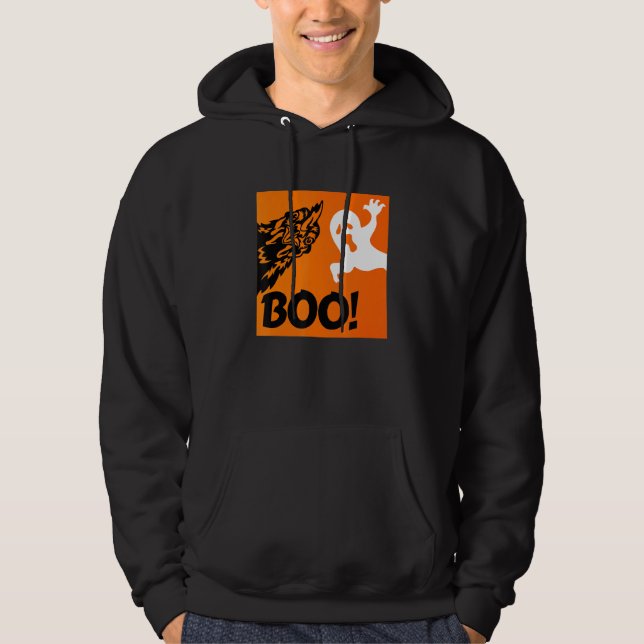 Sudadera ¡Boo! Divertido ocultamiento de pollo Peekaboo Sca (Anverso)